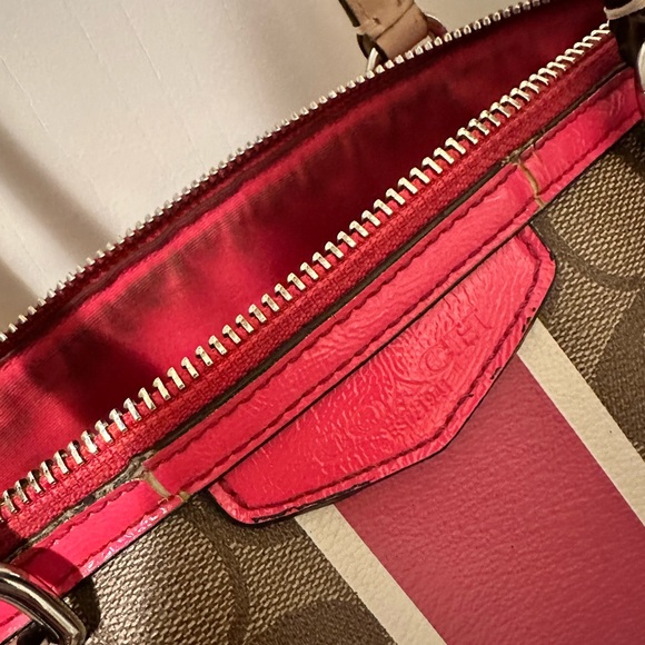Coach Brown and Pink Signature Shoulder Bag - Picture 9 of 11